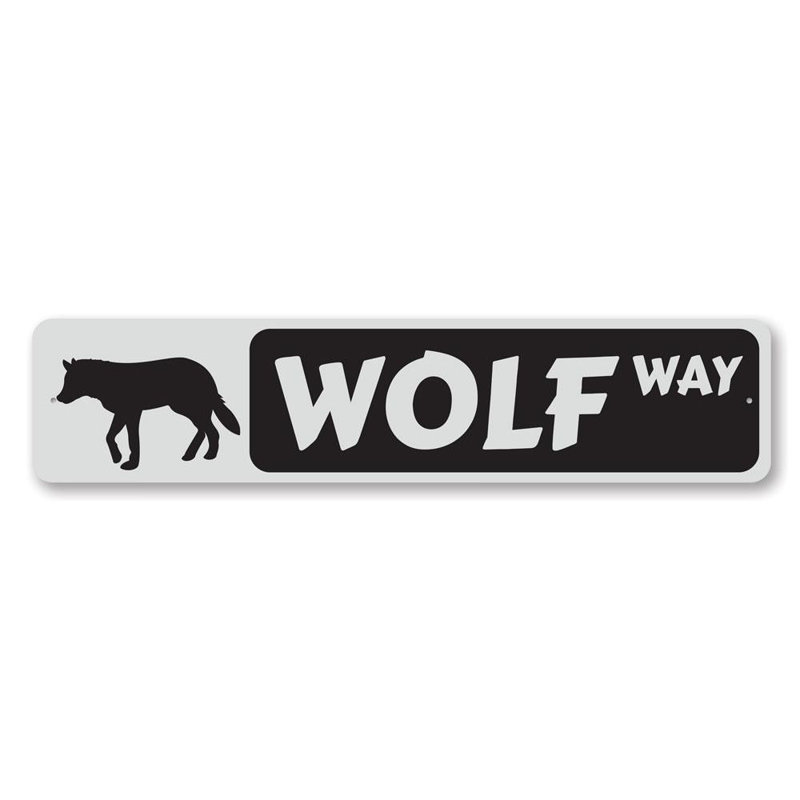 Plaque en aluminium Wolf Way, H 6 po x l 24 po x P 0,063 po