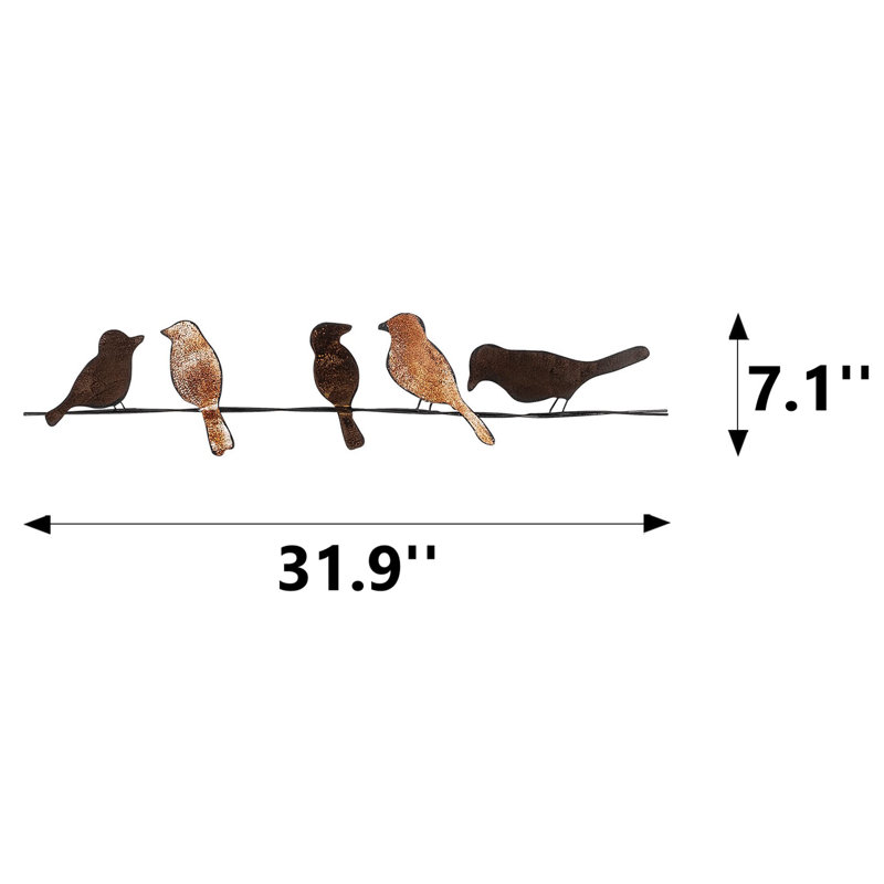5-Birds Metal Wall Decor