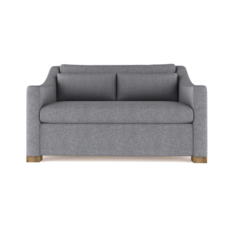 Crosby Slope Arm Loveseat, Weathered, Box Weave Linen Silver Streak, 32.5" H x 60" W x 43" D
