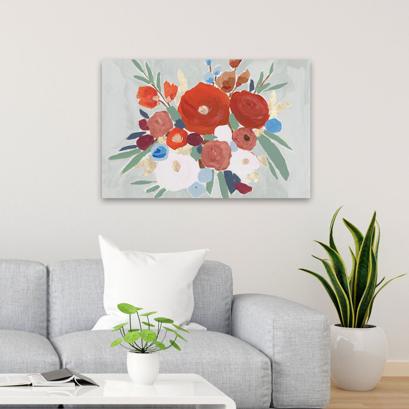 Plantes, fleurs, abstrait, chant de sirène, art mural, H 24 po x l 36 po