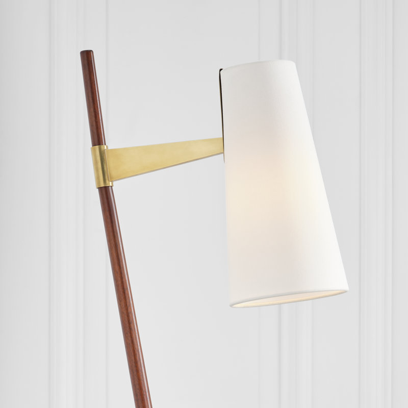 Katia Task Floor Lamp, Mahogany/Hand-Rubbed Antique Brass