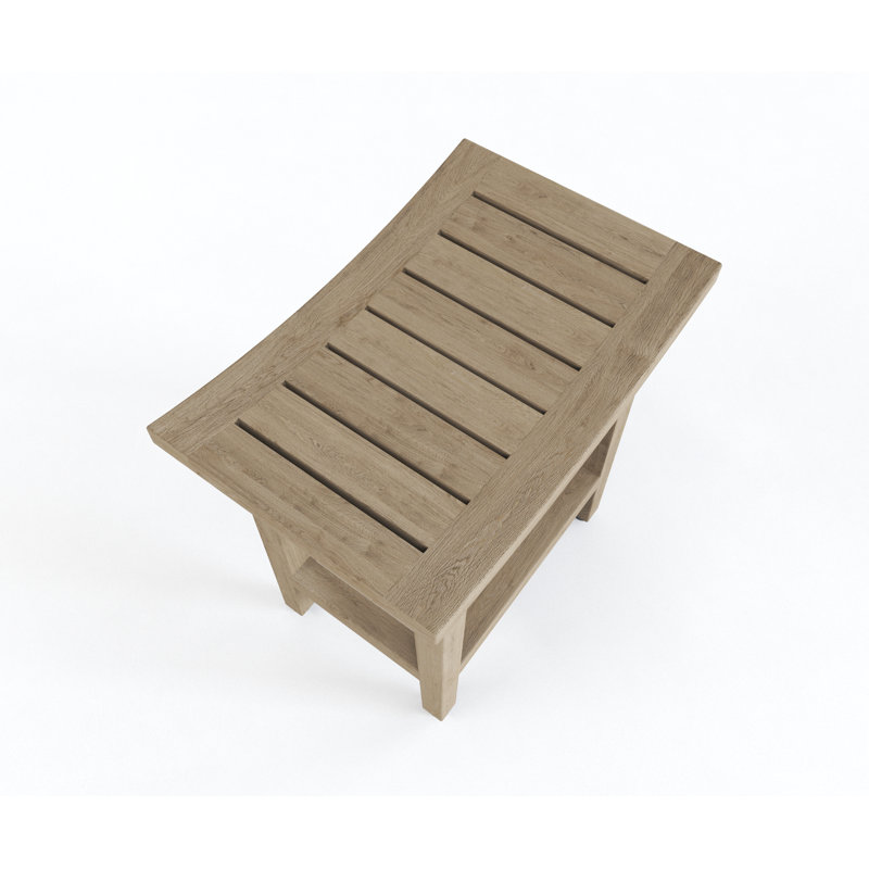 Maluku Teak Shower Bench, 18" H x 18" W x 12" D
