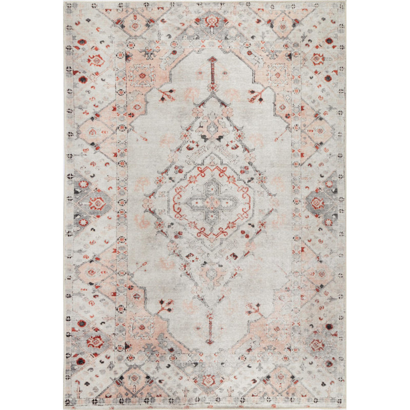 Tapis oriental rosé, Rectangle 8 pi 8 po x 12 pi