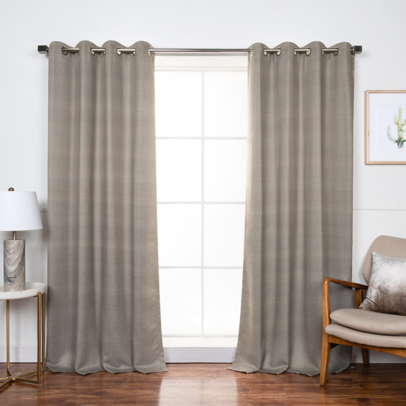 Paire de rideaux obscurcissant en polyester Zandre, Brun, L 52 po x L 84 po