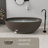 61 inch Oval Freestanding Bathtub, Stone Resin Soaking Tub with Overflow & Pop-up Drain, for Modern Bathroom-136978168