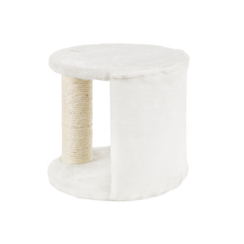 White Wall-Mounted Sisal Cat Climber with Platforms