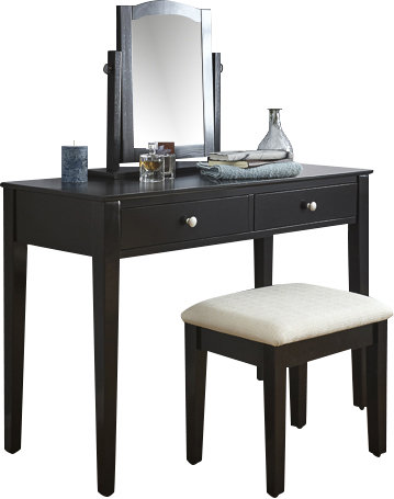 Arundel Dressing Table with Mirror, Black