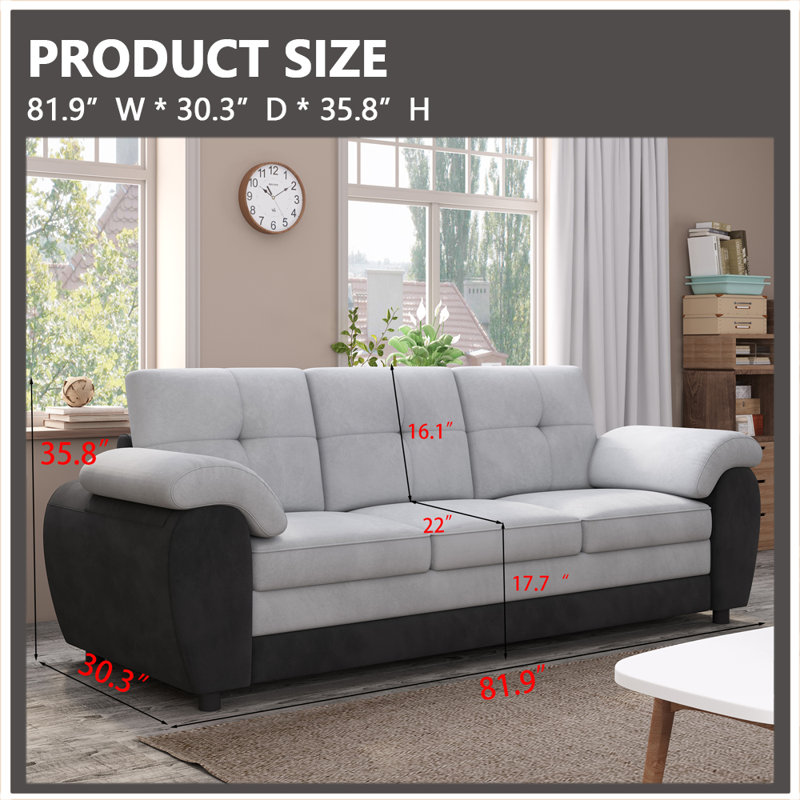 81.9'' Velvet Sofa