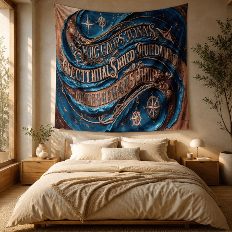 Tapisserie murale noms nautiques, 51 po x 60 po