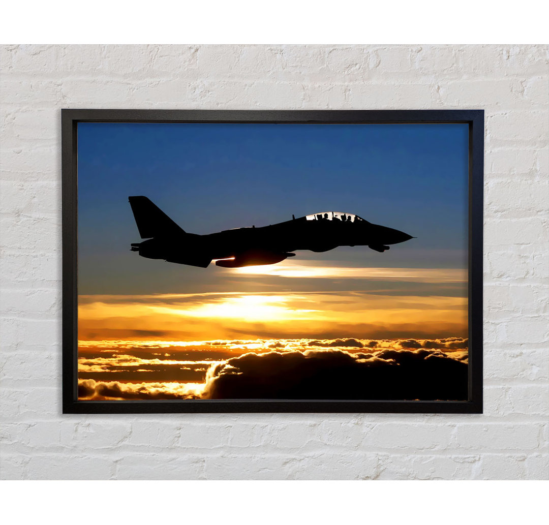 Fighter Pilots At Sunset - Einzelbildrahmen Kunstdrucke auf Leinwand