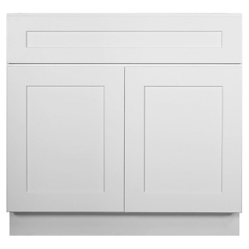 Design House Brookings Unassembled Shaker Sink Base Kitchen Cabinet, White, 36" W