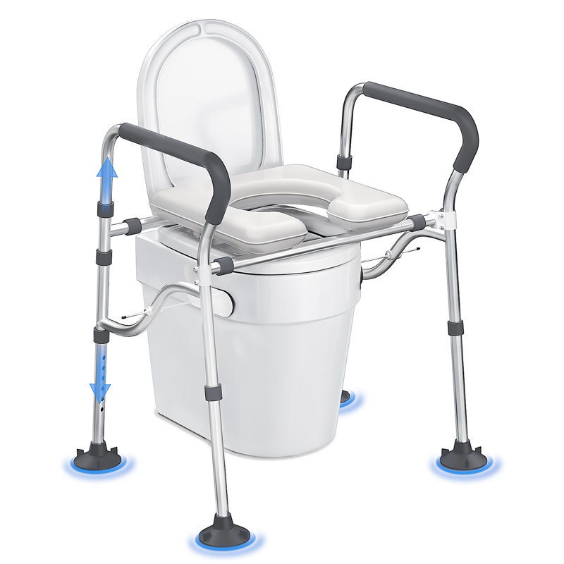 Raised Toilet Seat With Handles, Toilet Seat Riser For Seniors With Adjustable Height, 400lb Handicap Elevated Toilet Seat For Elderly, Pregnant, Fit Any Toilet