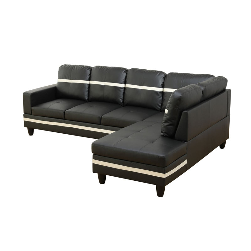 Chezkel Faux Leather L-Shaped Sectional Right Hand Facing