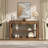 40-Inch Farmhouse Console Table,Wavy Shape Sofa Table Behind Couch,Narrow Wood Console Table With Build-In Storage Space For Entryway, Living Room,Hallway,Brown