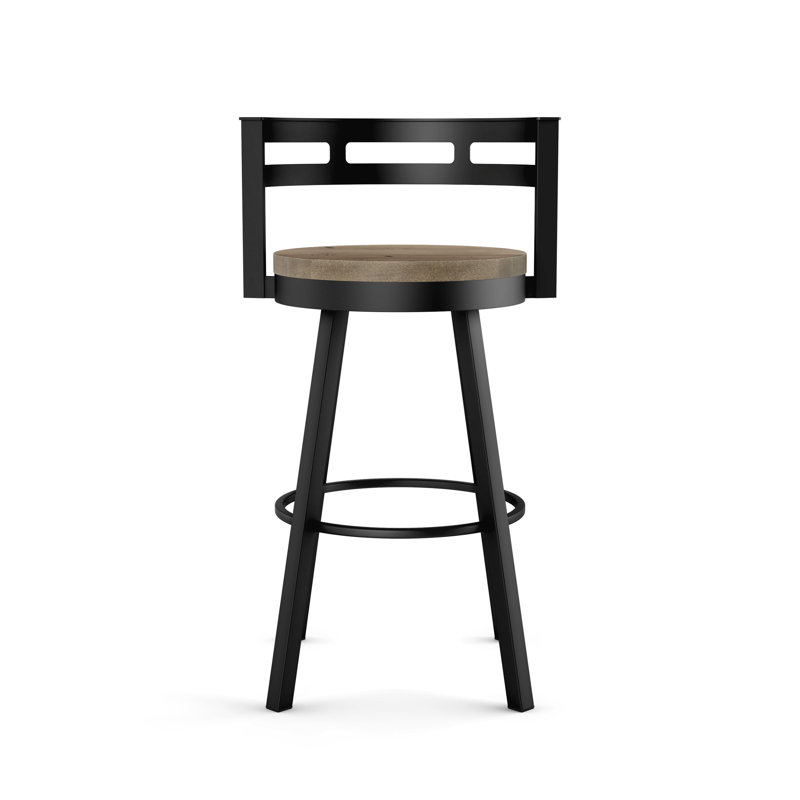 Talia Swivel Counter & Bar Stool, Beige, Counter Stool (25.5" Seat Height), Black