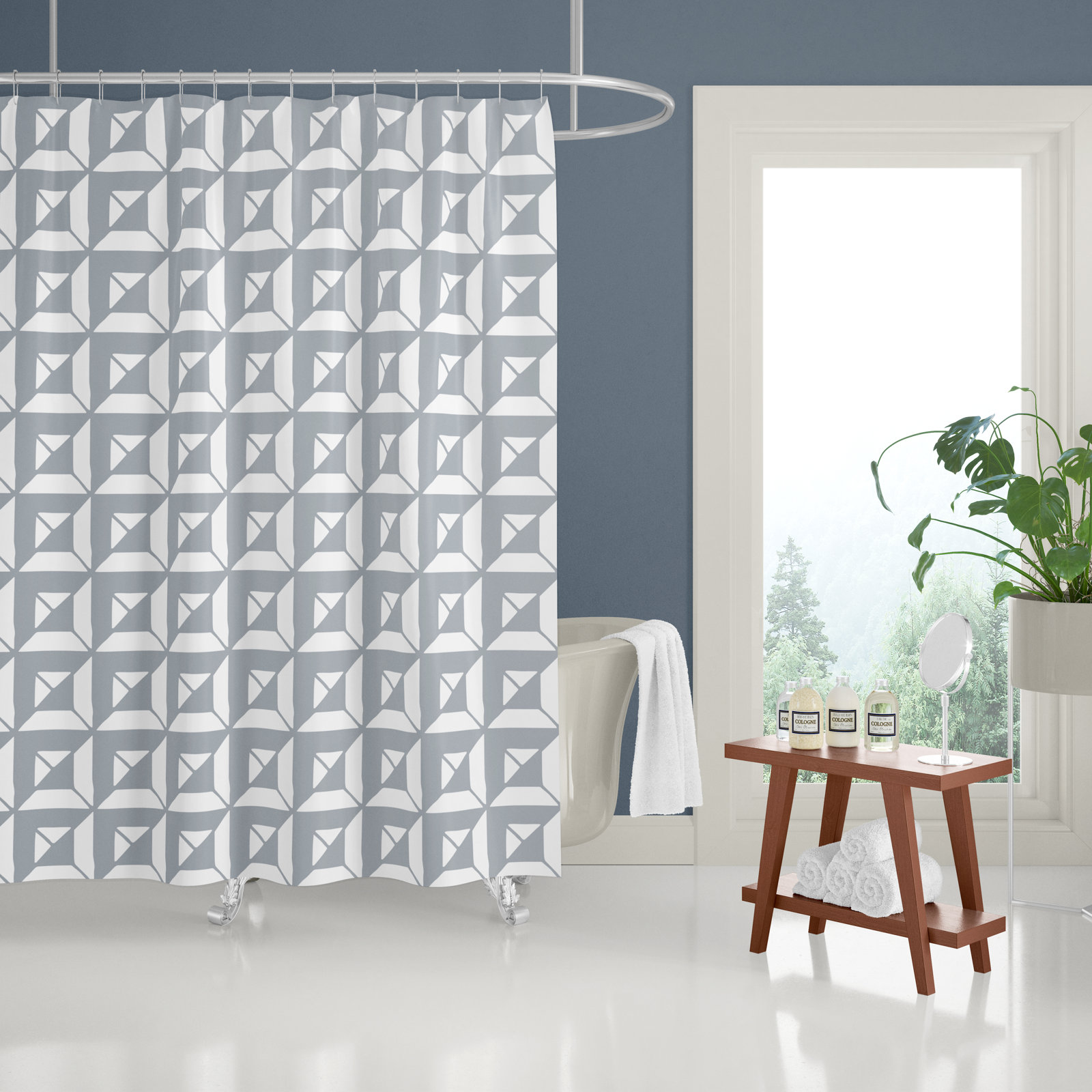 Polyester Shower Curtain, Gray