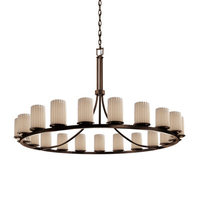 Pomeline 21 - Light Dimmable Wagon Wheel Chandelier