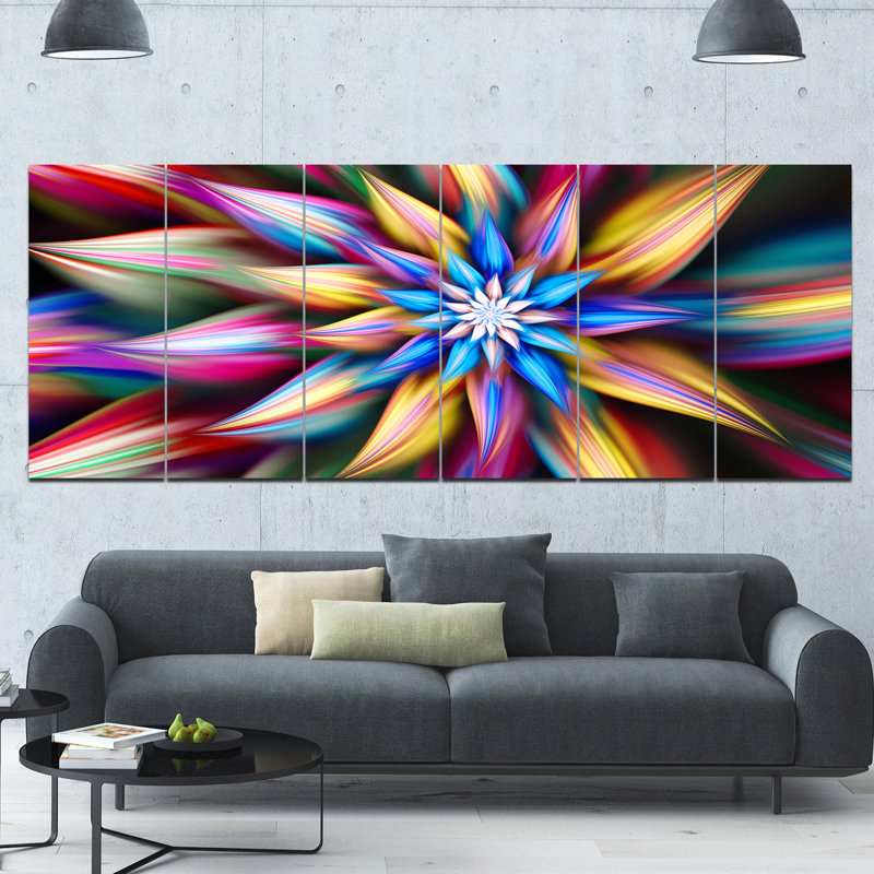 « exotiques multicolore floral pétales », ensemble de 6 reproductions d’art sur toile