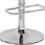 Tabouret réglable en métal avec siège en plastique et fonction pivotante avec support de comptoir de couleur grise