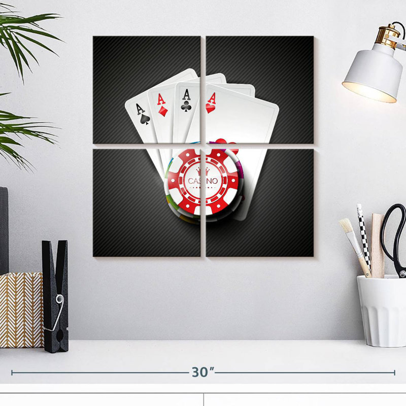 Senne Casino Four Aces, H 18 po x l 18 po