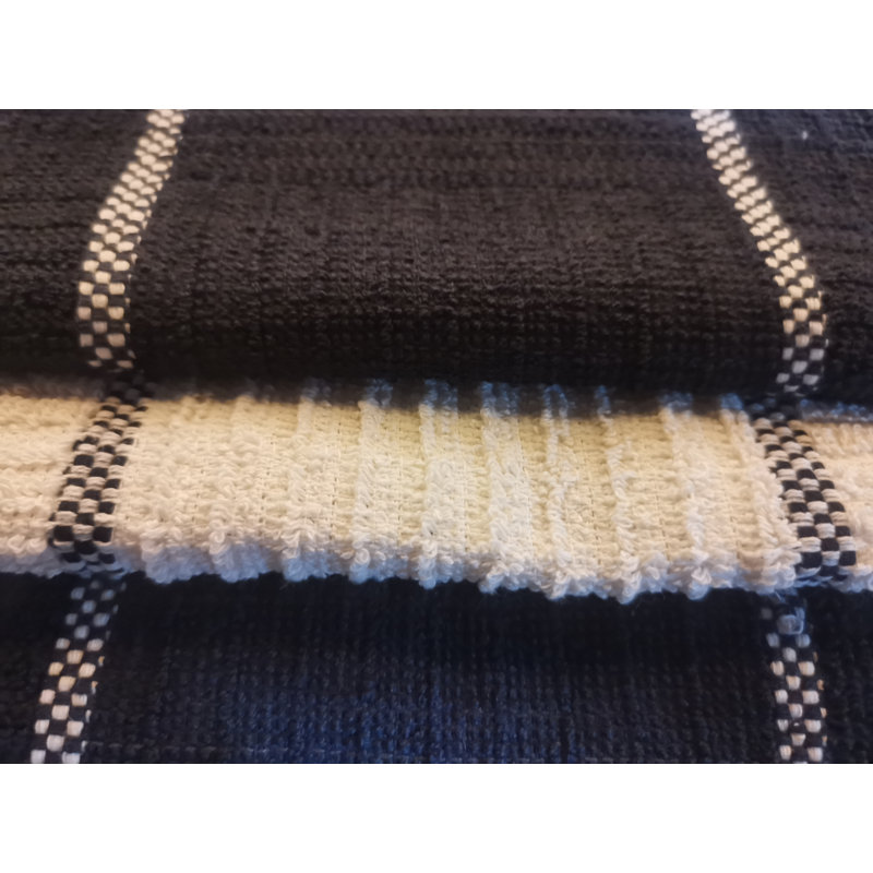 Cotton Jacquard Tea Towel Kitchen Towel, Black