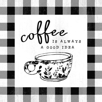 " Buffalo Plaid Coffee " Painting Print