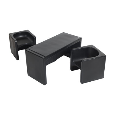 ECR4Kids Tri-Me Table and Cube Chair Set, Multipurpose Furniture, 3-Piece by ECR4Kids