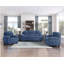 Canapé moelleux en tissu texturé bleu-1992169221