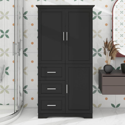 Tall And Spacious Storage Cabinet With Drawers And  Doors