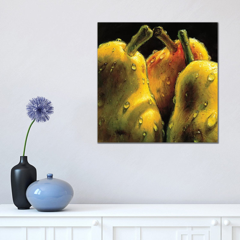 Pears by AlmaCh - Wrapped Canvas Painting, 45.72 cm H x 45.72 cm W x 3.175 cm D