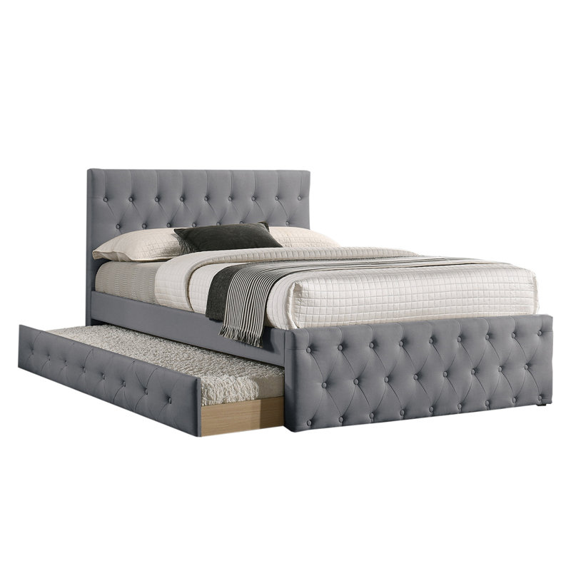 Lit tapissier Angadreme, Gris, Simple