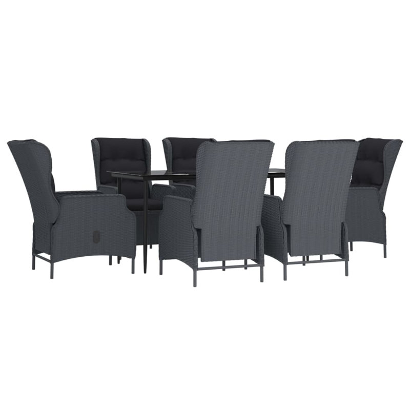 Finnmark Rectangular 6 - Person 63" Long Dining Set with Cushions, Dark Gray