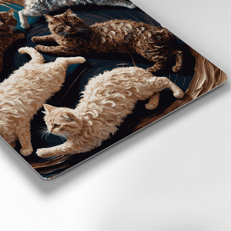 Art mural en métal «Cats LaPerm» mauve, H 144 po x l 144 po x P 0,05 po