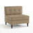 Upholstered Camel Tufted Corduroy Armless Chair with Pillow Back, Single Chair Module Part For Sectional Sofa-285358882