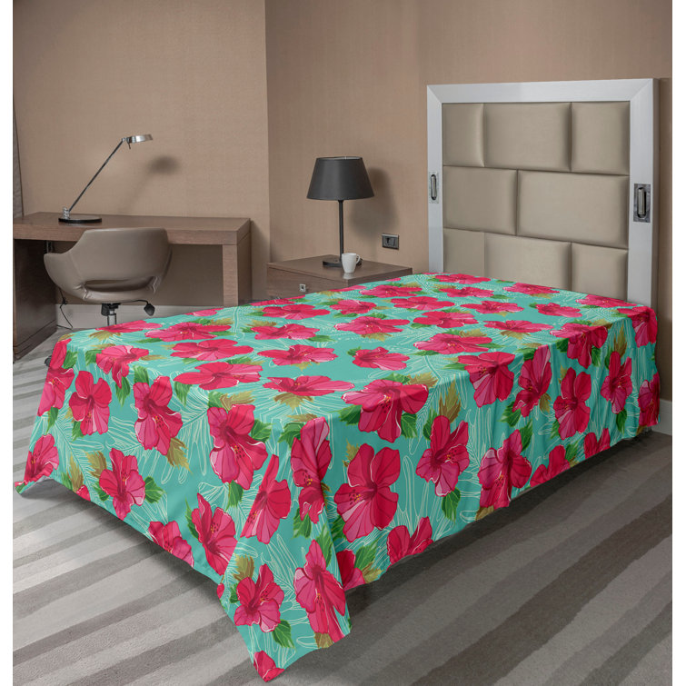 Ambesonne, drap plat floral pivoines, art botanique printanier