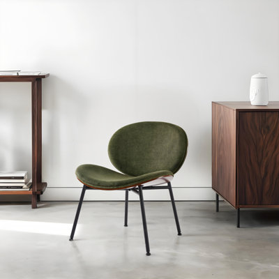 Chaise d'appoint simple en polyuréthane / polyester avec finition noyer