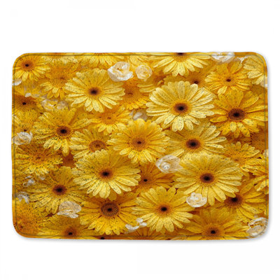 Tapis de bain jaune Gerbera Daisies