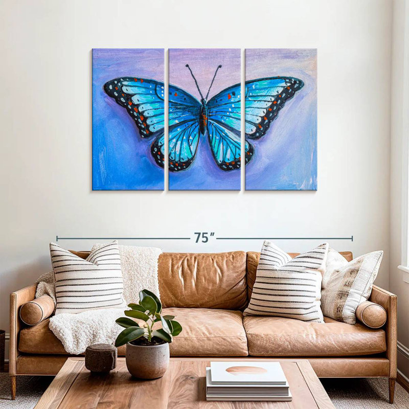 Brampt Blue Butterfly, 36" H x 57" W