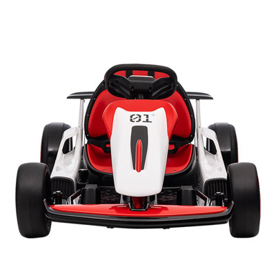 Kids Electric Drift Go Kart 24V with Adjustable Seat Dual Motors LED Lights for Ages 6-12