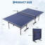 Ensemble de 2 tables de ping-pong portatives de 2,74 m (9 pieds) pour l'intérieur et l'extérieur – Comprend des raquettes, des balles et un filet – Bleu