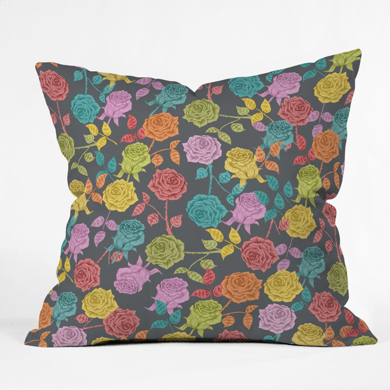 Housse de coussin carré et insert, 20 po x 20 po, Roses rouges