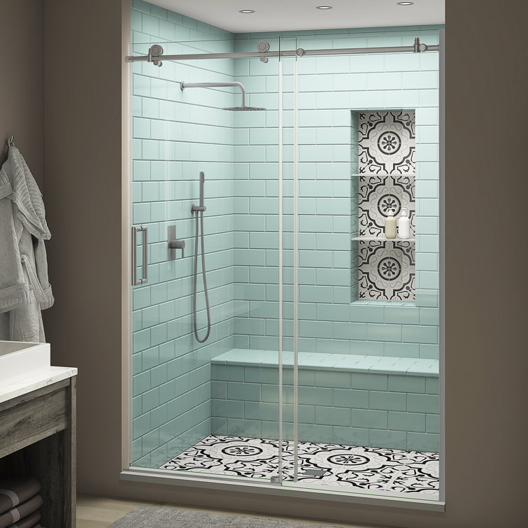 Coraline XL  56" W x 80" H  Single Sliding Frameless Shower Door with StarCast by EnduroShield
