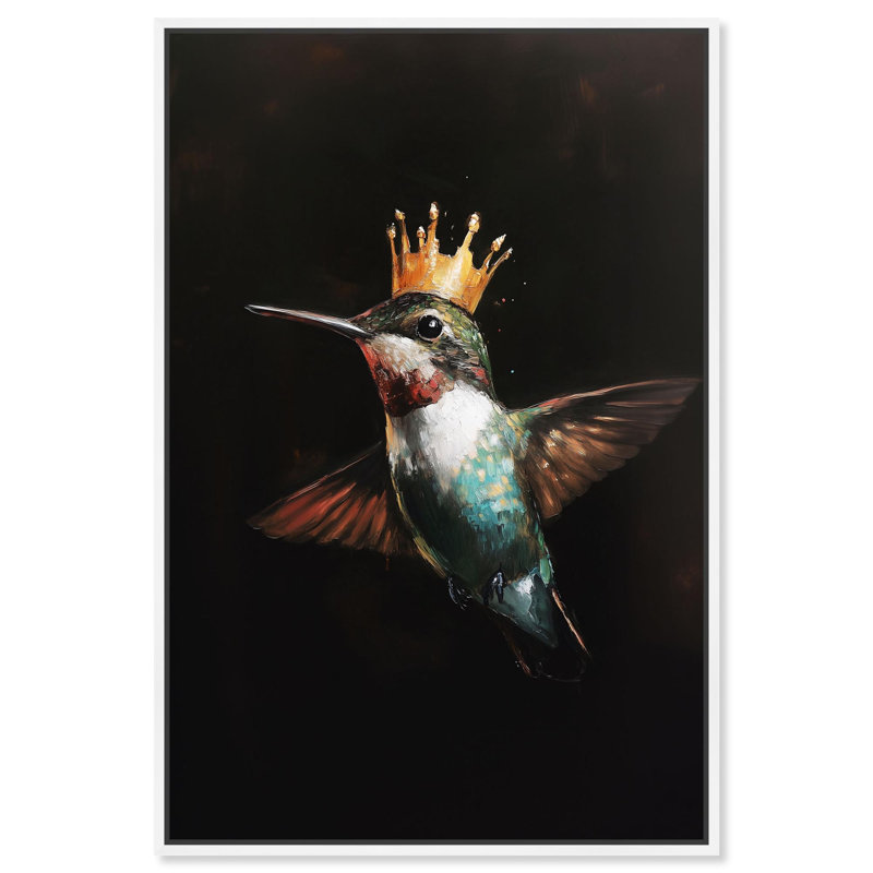 Art mural Royal Bird II par Art Remedy, H 25 po x l 17 po, Cadre flottant blanc