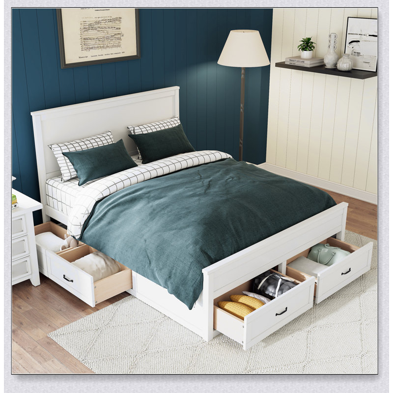Gracie Oaks Modern Wood Storage Bed Frame With 6 Drawers,Platform Bed ...
