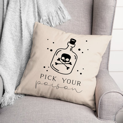  Housse et insert de coussin carré Pick Poison