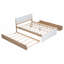 Structure de lit double avec lit gigogne simple et 2 tiroirs-121066453