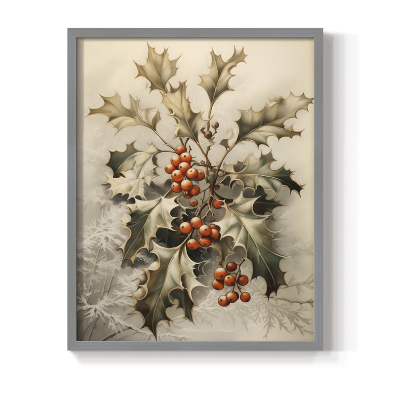 «Christmas Holiday Art» DCXCV III, reproduction d'art encadrée - bois massif, H 21 po x l 17 po, Gris