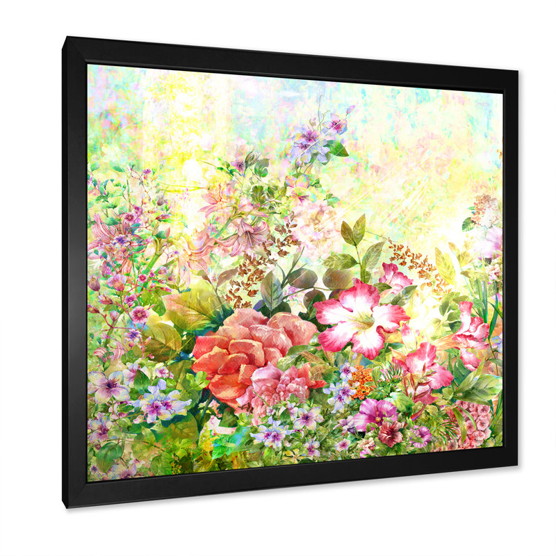 Fleurs de printemps élégantes de ferme VI - Peinture, Cadre photo noir, H 36 po x l 36 po x P 1,5 po