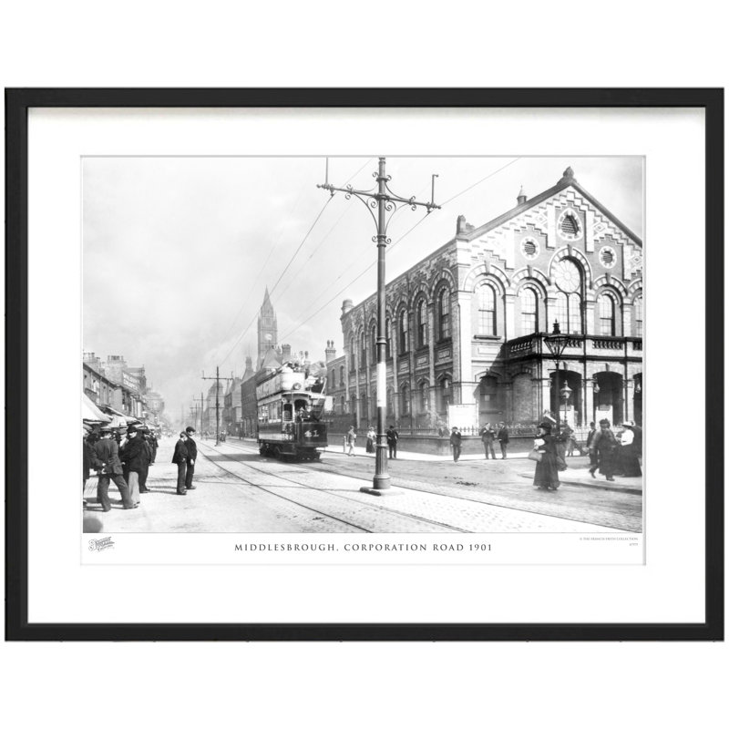Middlesbrough, Corporation Road 1901 - Single Picture Frame Print, 60cm H x 80cm W x 2.3cm D