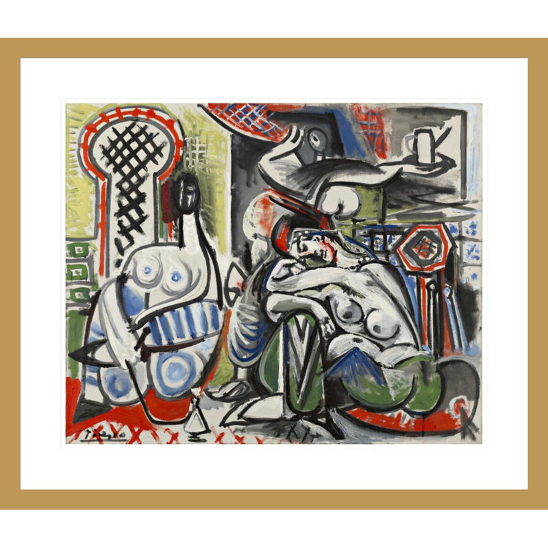Les femmes d'Alger (d'après Delacroix) par Pablo Picasso, impression giclée encadrée, 23.5" H x 27.3" W
